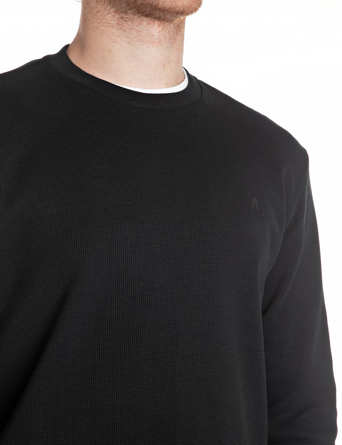 Replay Long Sleeved Black Crewneck