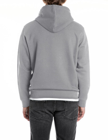 Replay Cotton-Blend Lead Grey Hoodie