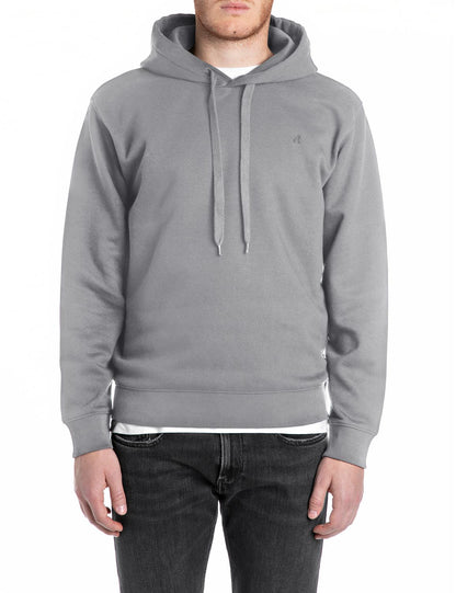 Replay Cotton-Blend Lead Grey Hoodie