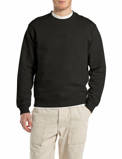 Replay Black Crewneck Logo Sweatshirt