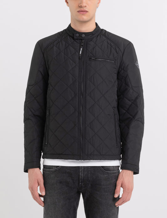 Replay Black Full-Zip Technical Fabric Jacket