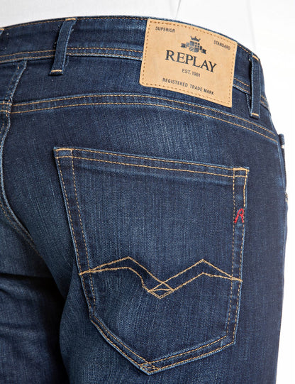 Replay Grover Straight-Fit Dark Blue Jeans