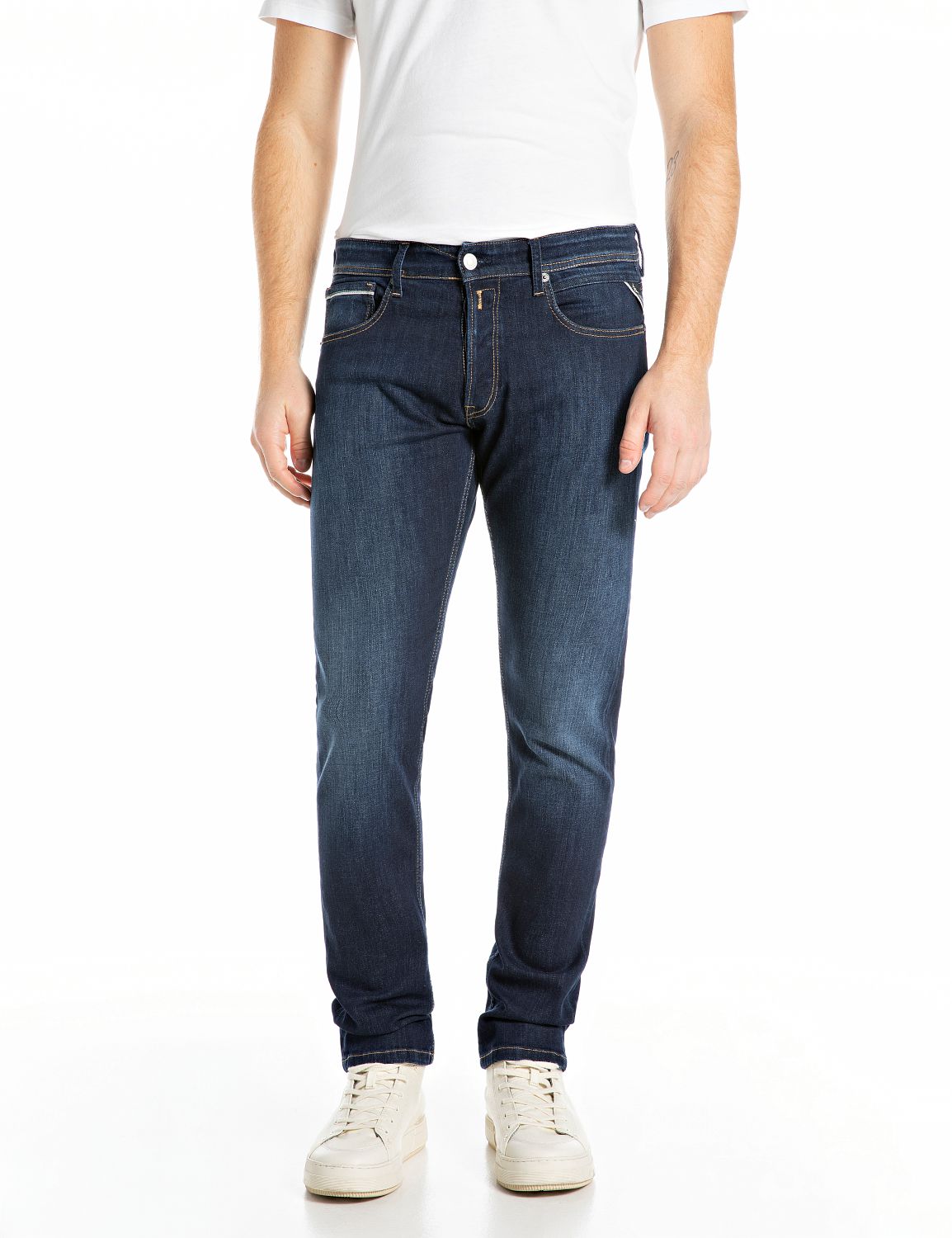Replay Grover Straight-Fit Dark Blue Jeans