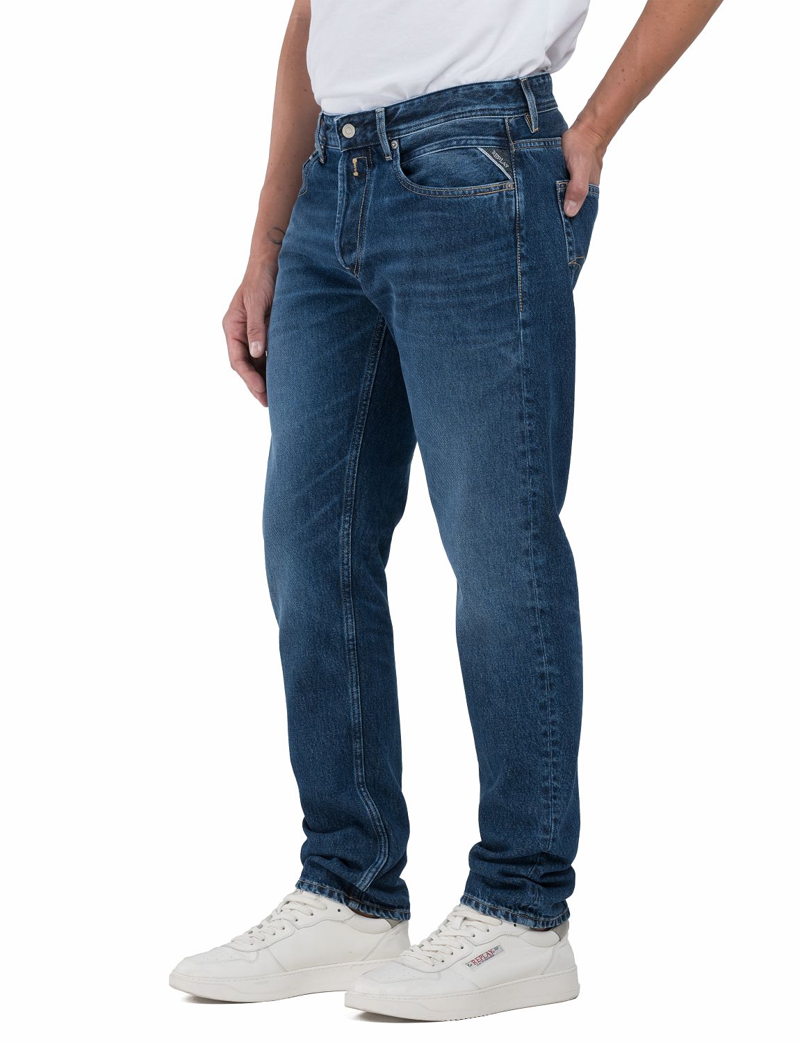 Replay Grover Straight-Fit Dark Blue Jeans