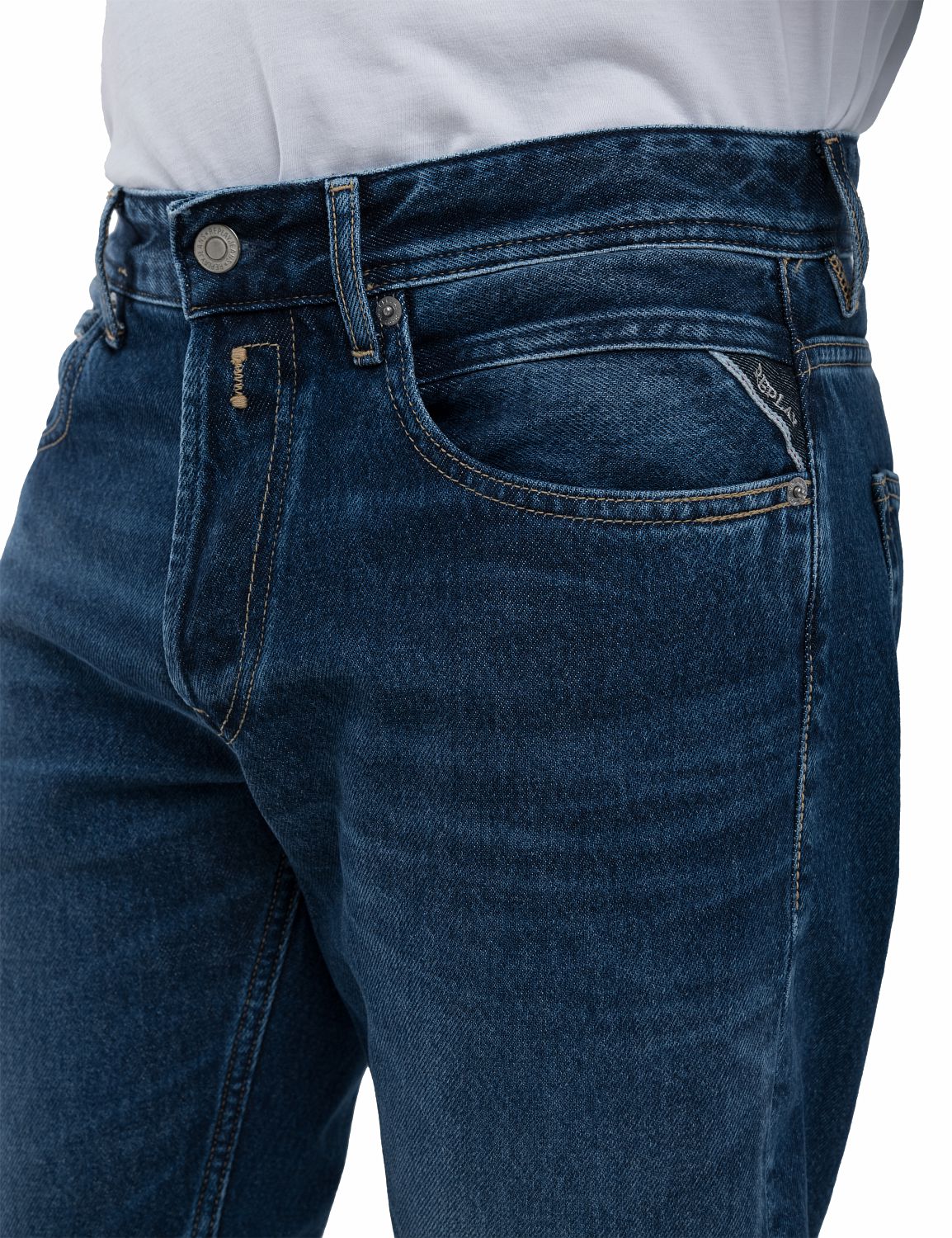 Replay Grover Straight-Fit Dark Blue Jeans