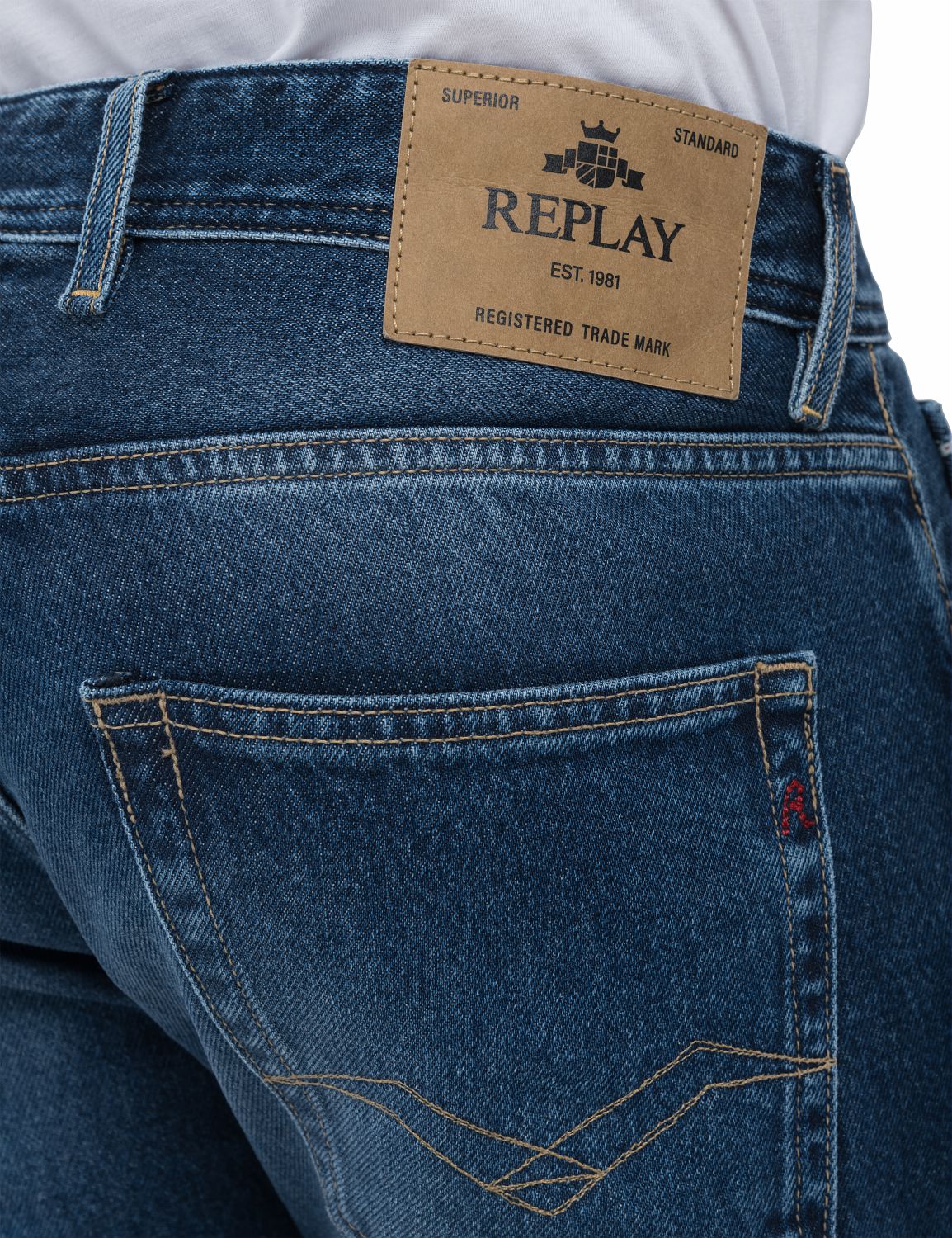Replay Grover Straight-Fit Dark Blue Jeans