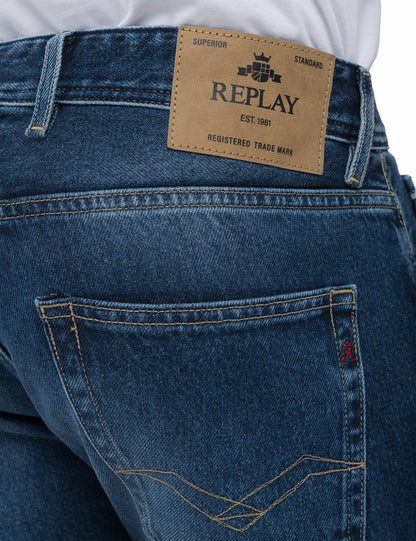 Replay Grover Straight-Fit Dark Blue Jeans