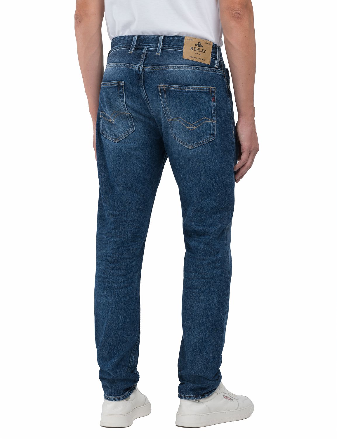 Replay Grover Straight-Fit Dark Blue Jeans