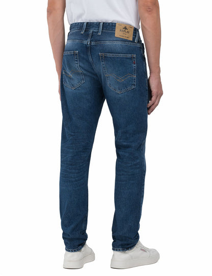 Replay Grover Straight-Fit Dark Blue Jeans