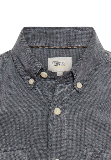 Camel Active Button Down Broken Corduroy Two Pocket Asphalt Shirt