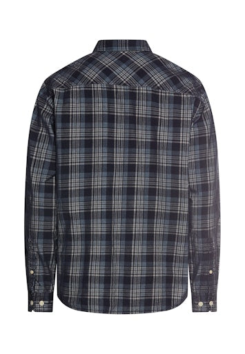 Camel Active Button Down Broken Corduroy Dark Navy Checkered Shirt