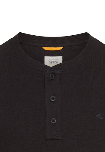 Camel Active Long Sleeved Asphalt Henley Shirt