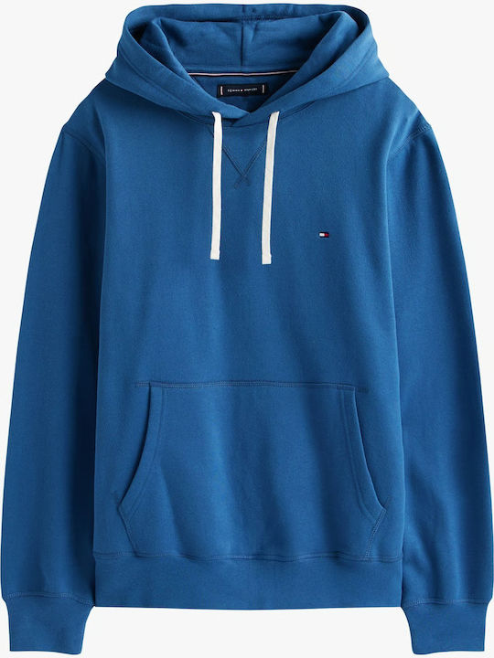 Tommy Hilfiger Flag Embroidery Light Blue Fleece Hoodie