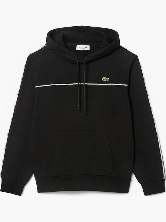 Lacoste Black Logo Stripe Sweater Hoodie