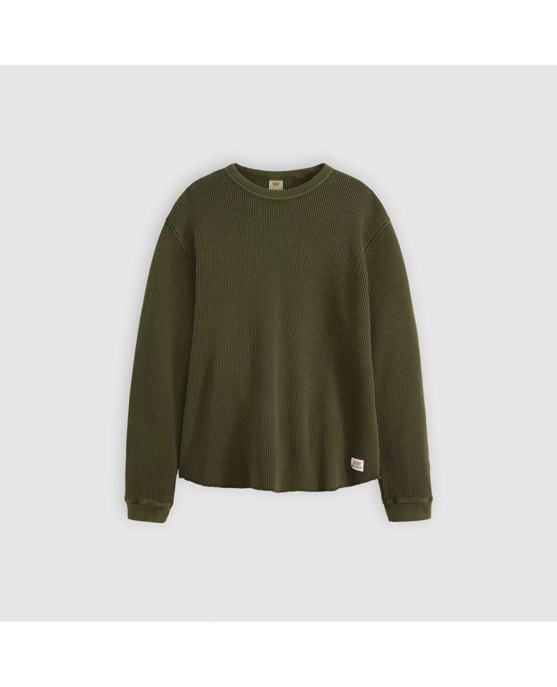 LEVI'S Relaxed Fit Long-Sleeved Olive Green Crewneck