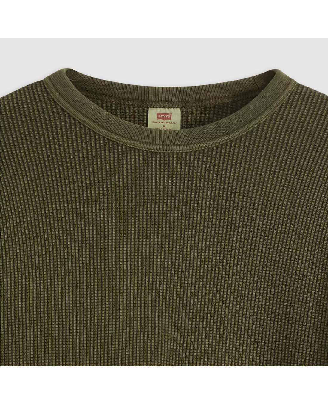 LEVI'S Relaxed Fit Long-Sleeved Olive Green Crewneck