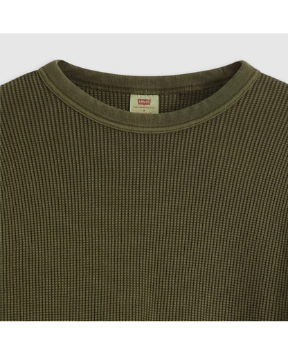 LEVI'S Relaxed Fit Long-Sleeved Olive Green Crewneck