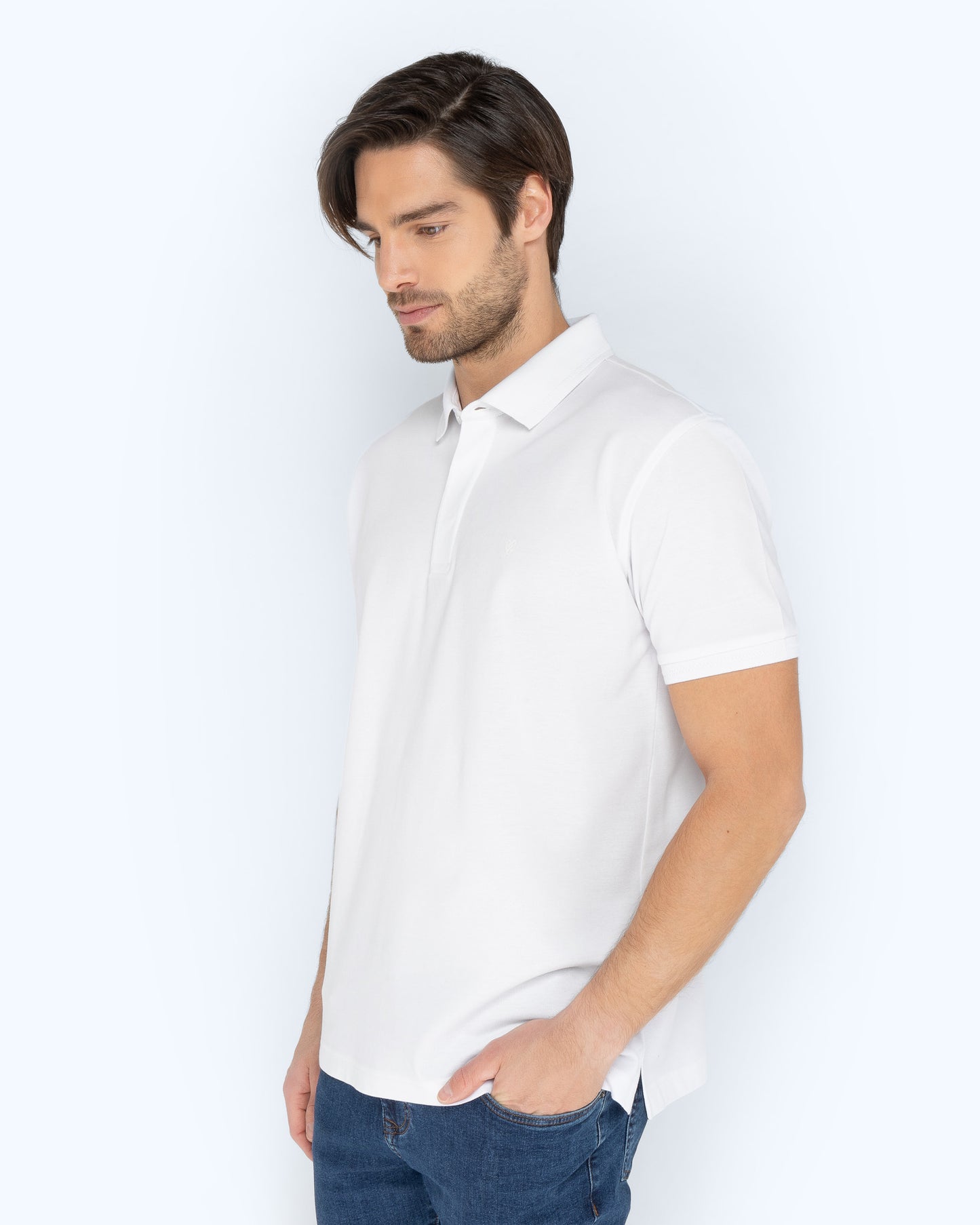 Bostonians Polo T-Shirt White Pima Cotton Regular Fit