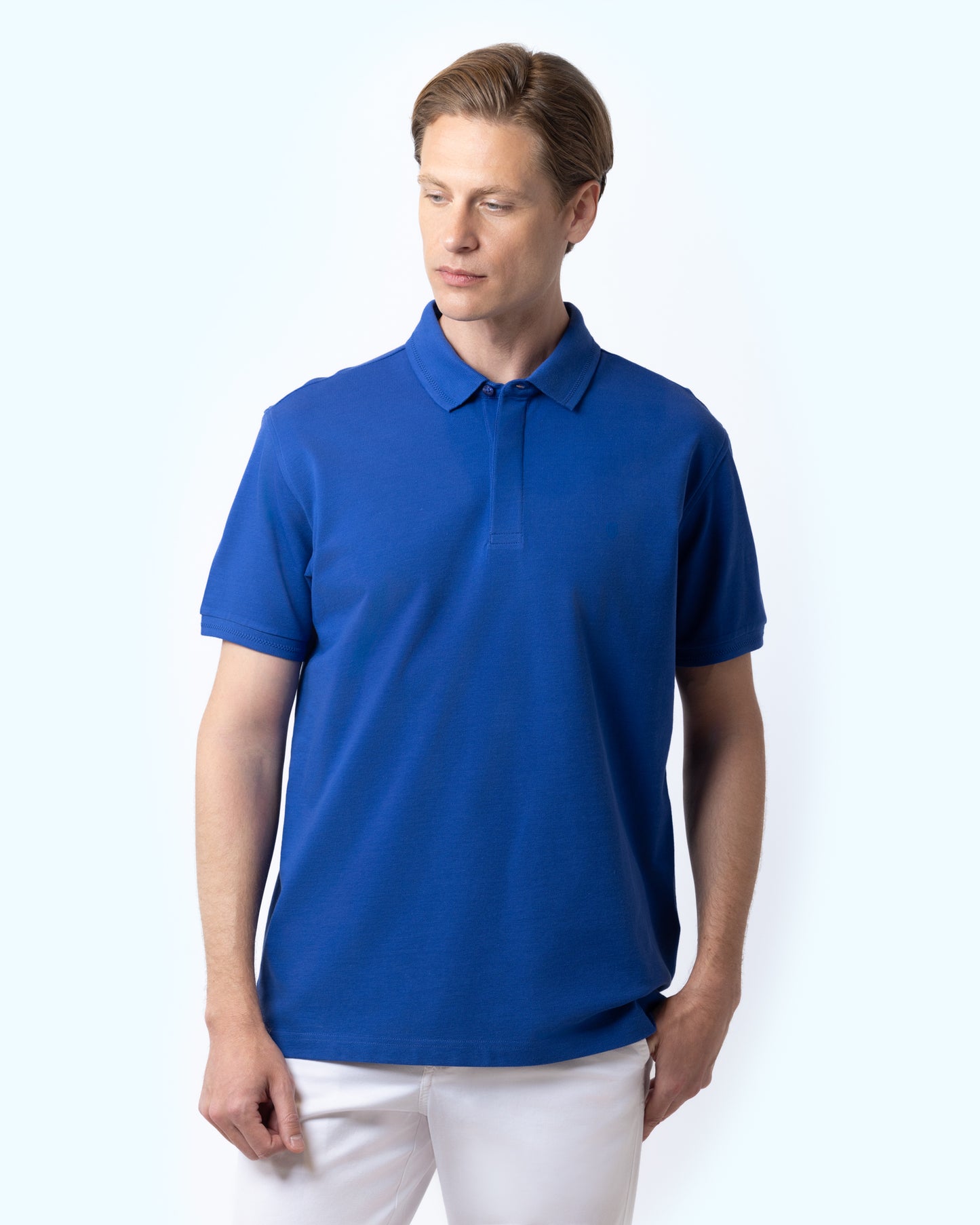 Bostonians Polo T-Shirt Royal Blue Pima Cotton Regular Fit