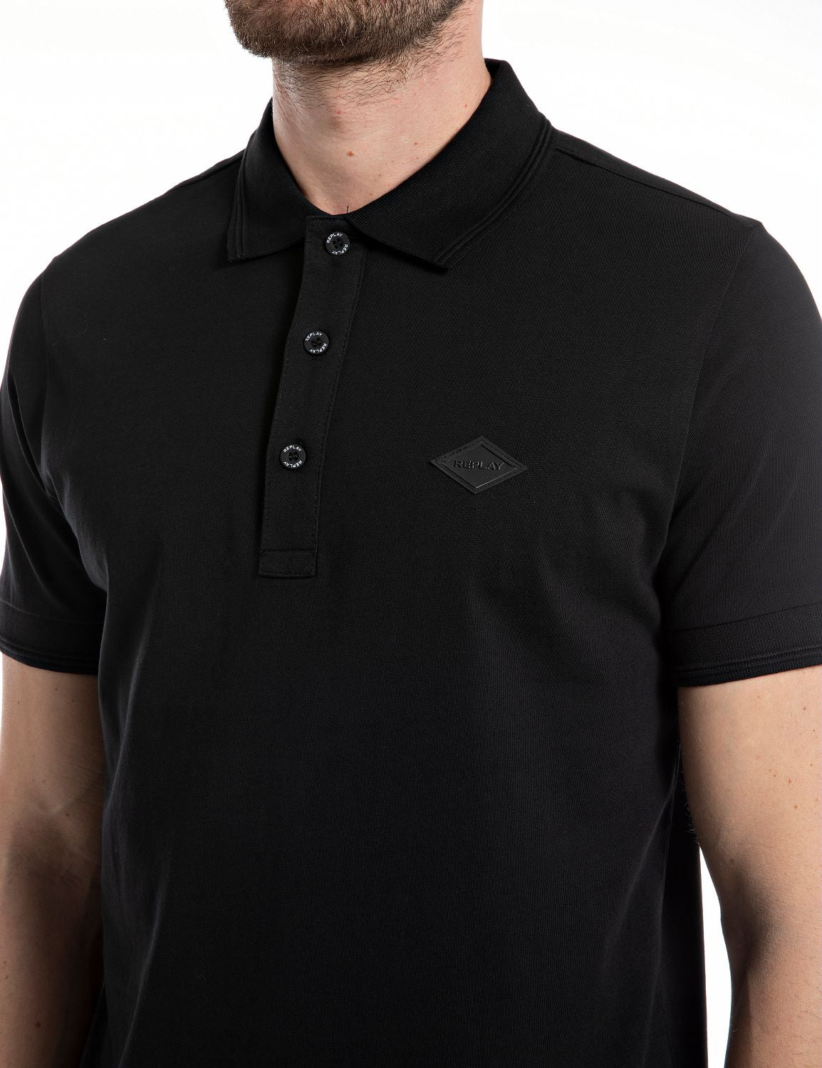 Replay Black Polo T-Shirt