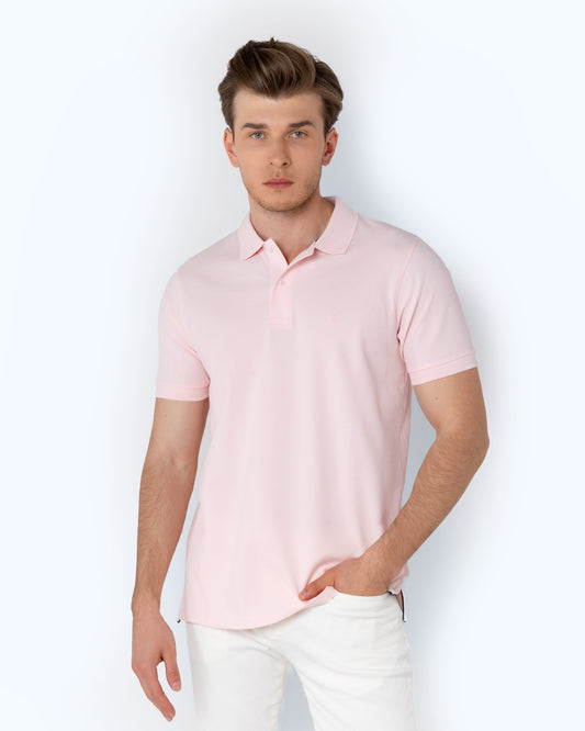 Bostonians Polo T-Shirt Pink Pique Regular Fit