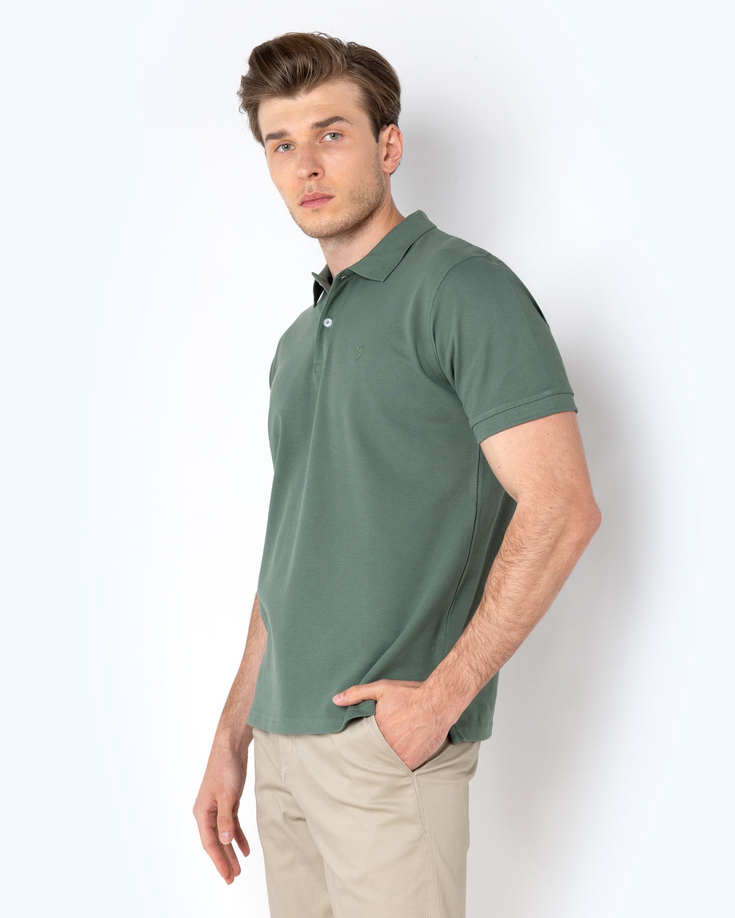 Bostonians Polo T-Shirt Khaki Pique Regular Fit