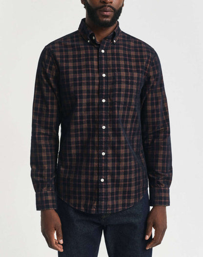 GANT Reg Corduroy Evening Blue Check Shirt