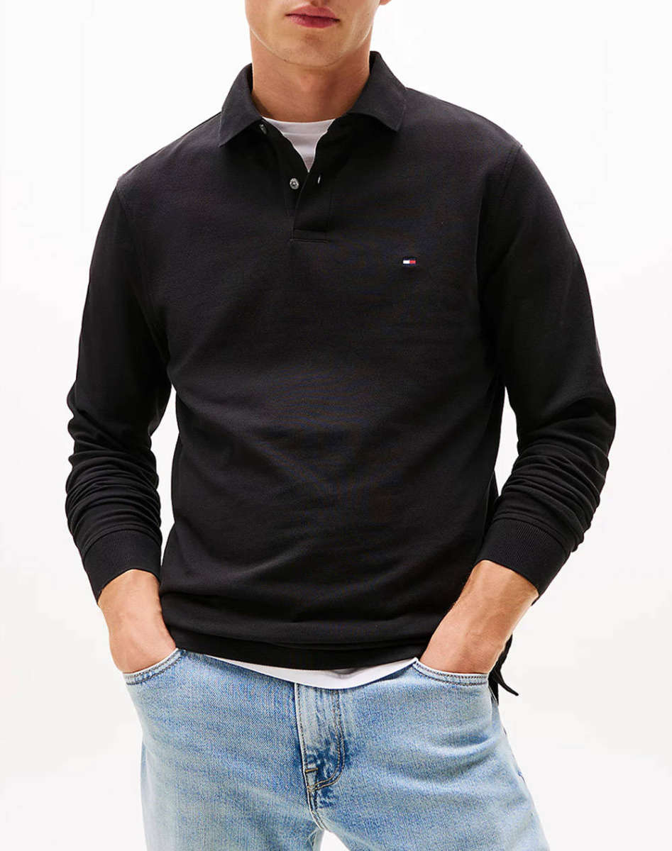 Tommy Hilfiger 1985 Regular LS Black Polo Shirt