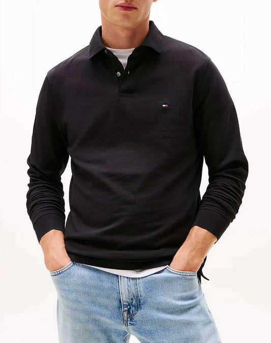 Tommy Hilfiger 1985 Regular LS Black Polo Shirt