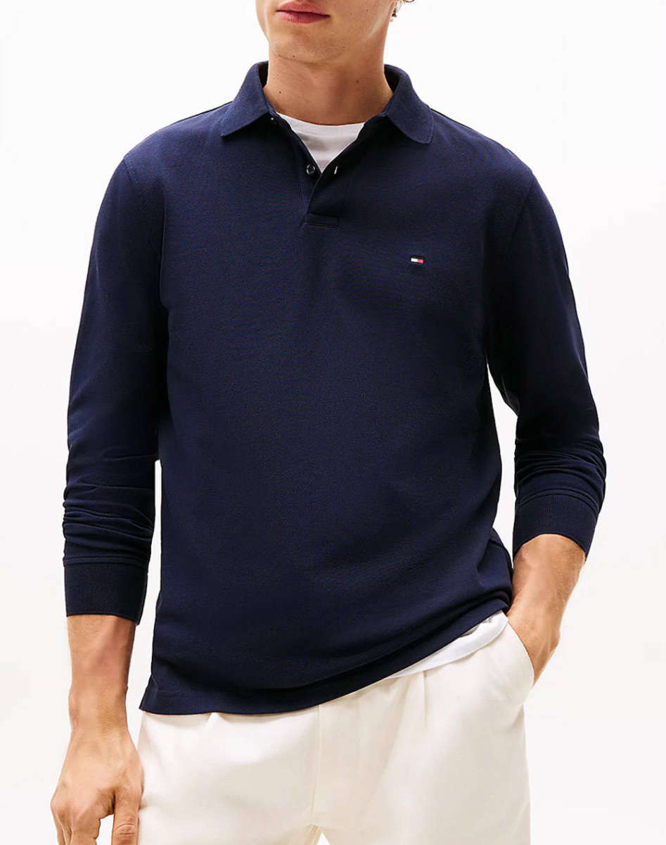 Tommy Hilfiger 1985 Regular LS Navy Polo Shirt