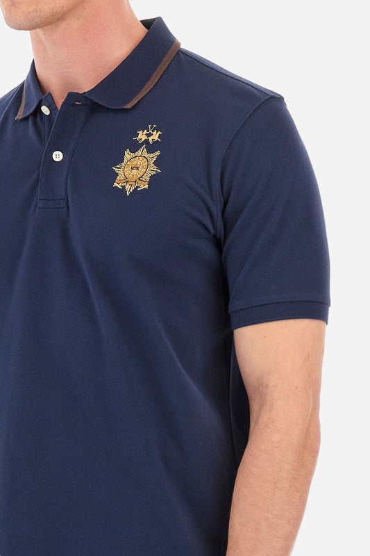 La Martina Regular Fit Navy Polo Shirt in Elasticated Cotton
