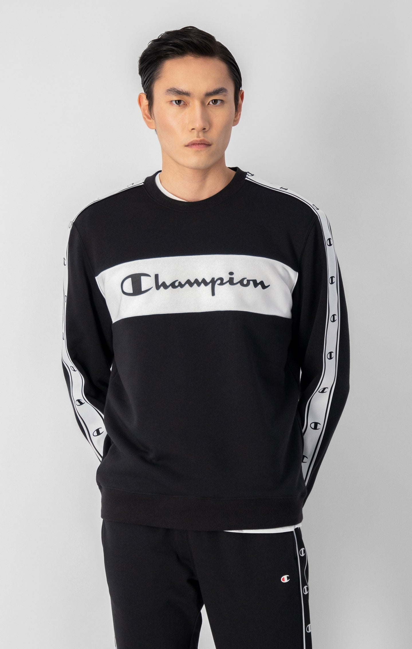 Champion American Tape Black Crewneck Sweatshirt