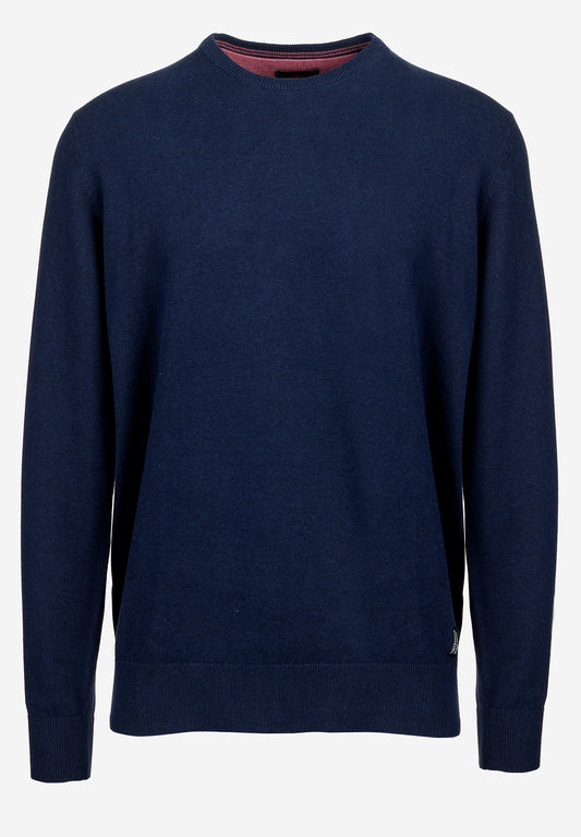 Funky Buddha Essential Βαμβακερό Indigo Blue Mel Πουλόβερ