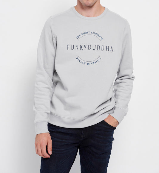 Funky Buddha Sweater Stone Gray with 3D print