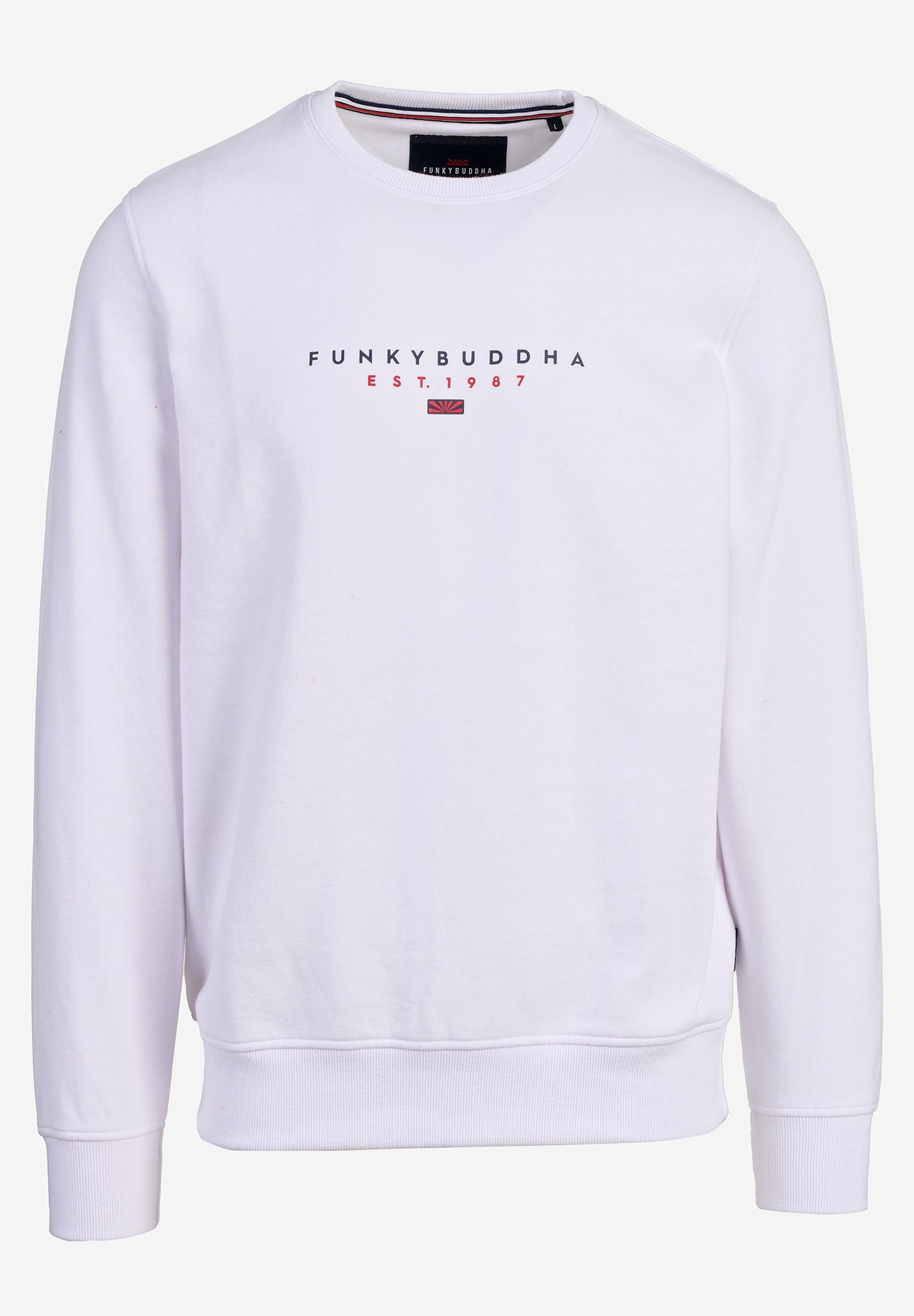 Funky Buddha White Sweatshirt with printed logo