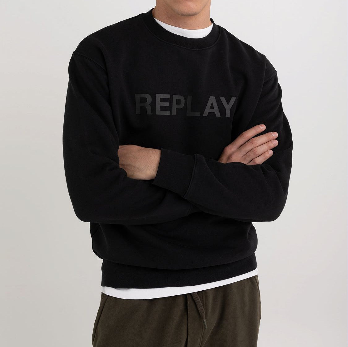 Replay Crewneck Black Sweatshirt