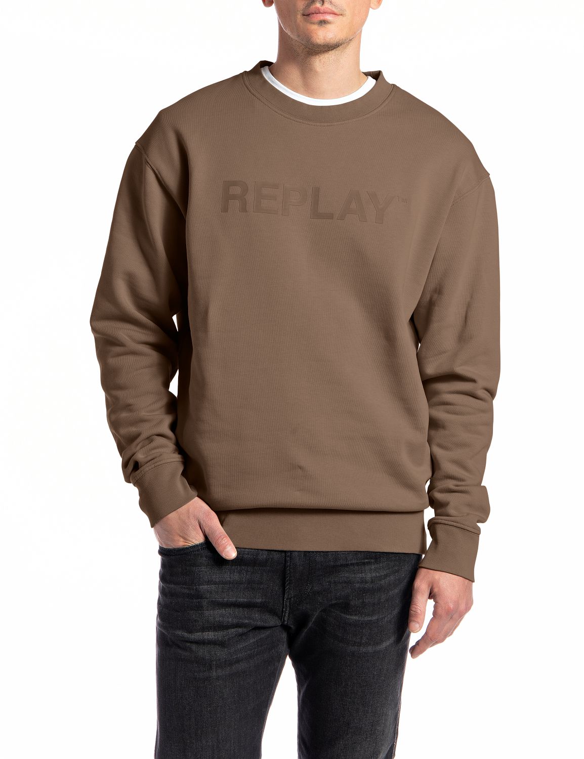 Replay Crewneck Coffee Sweatshirt